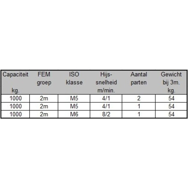 SWF Elektrische kettingtakels 1000kg.
