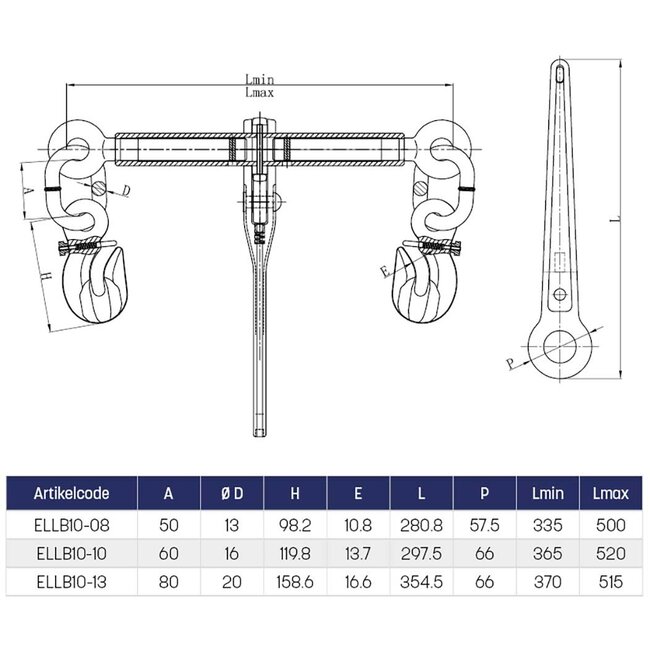 ELLERchain Ladingspanner Grade100