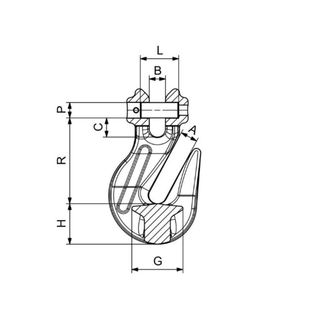 Cartec inkort gaffelhaak grade 80