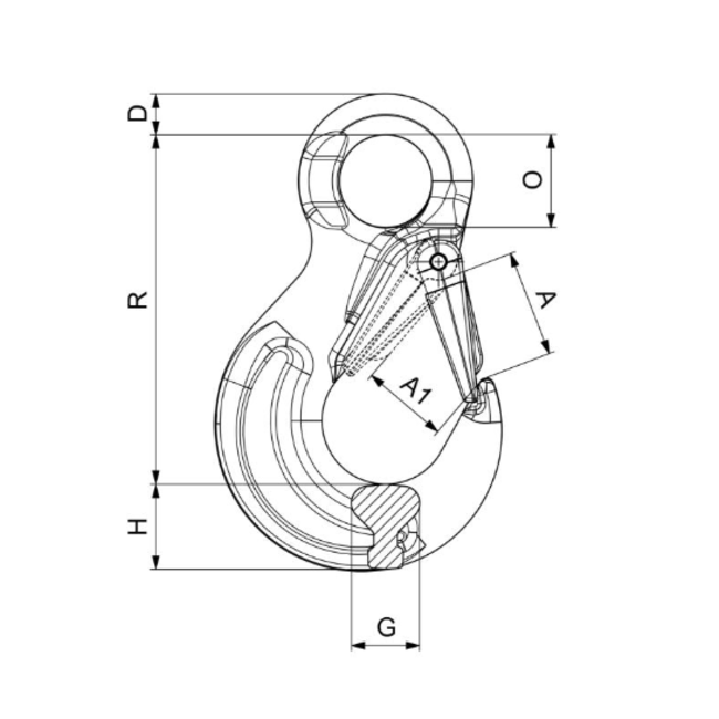 Cartec ooghaak met klep Grade 80