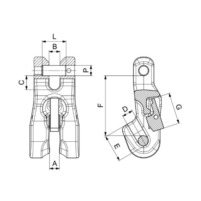 Cartec gaffel inkortklauw grade 80