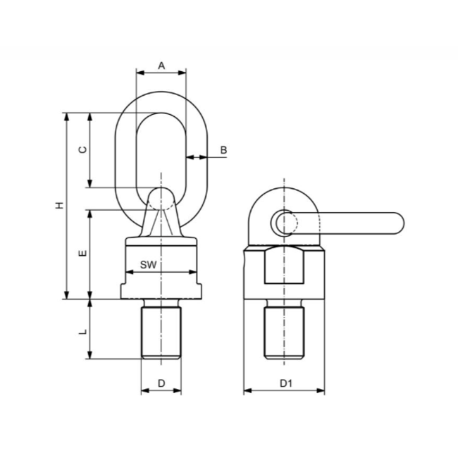 Cartec oogschroefbouten met ring, wartelend