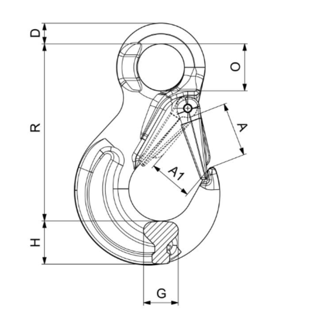 Cartec ooghaak met klep Grade 100
