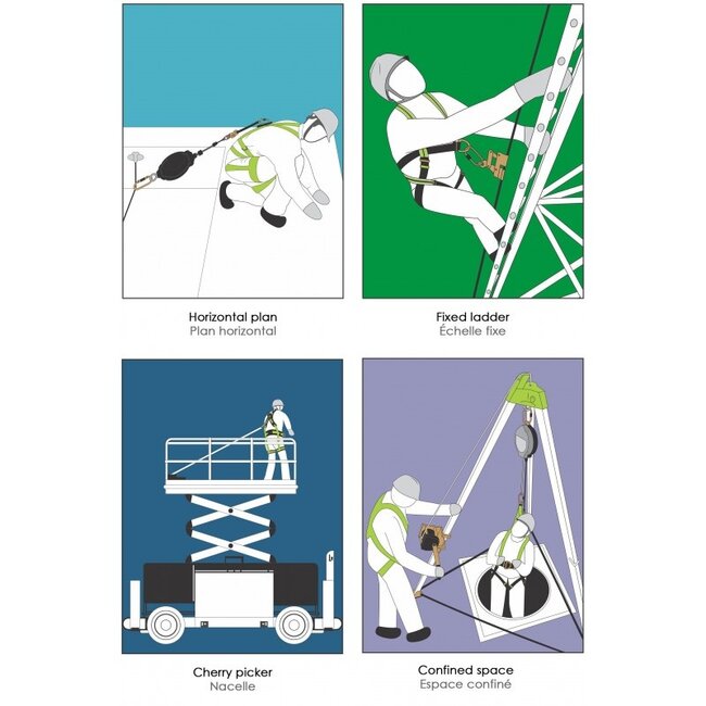 Kratos REFLEX 2, tweepuntsgordel met opvallend oranje werkvest met meerdere zakken