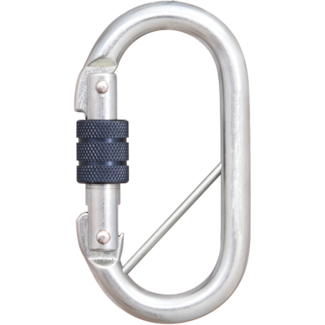 Kratos Stalen karabijnhaak met schroefsluiting en veiligheidsspeld