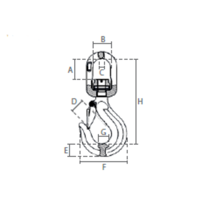 Delta Wartelhaken met klep en lager - Grade 100