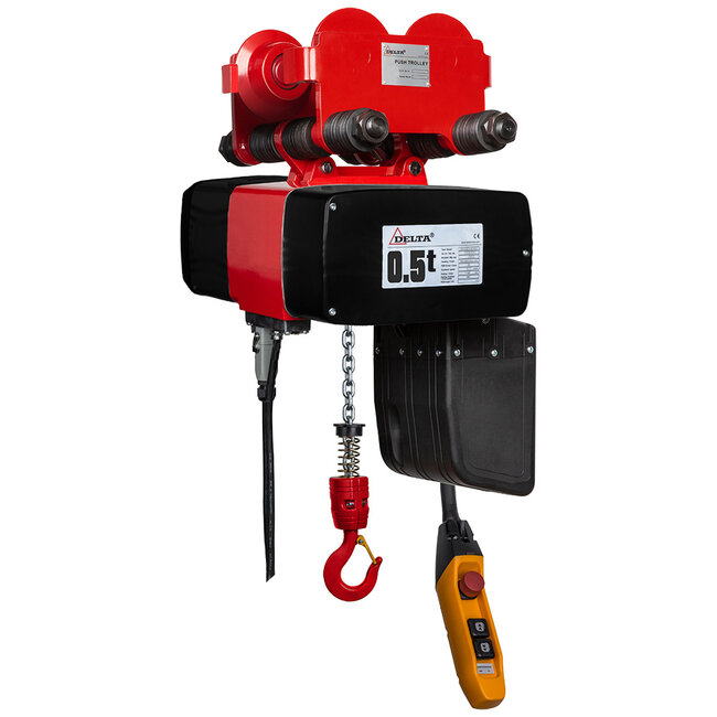Delta Premium elektrische kettingtakel DMH met duwloopkat (DH DMY) - 230V