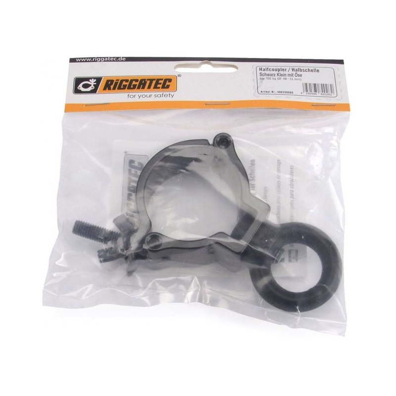 Halfcoupler Small zwart 48-51mm met oog