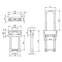Uitschuif handvat medium met verzet zwart