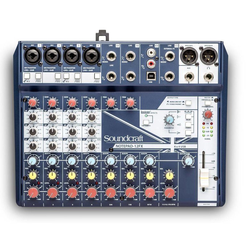 Notepad-12FX PA mixer met effecten