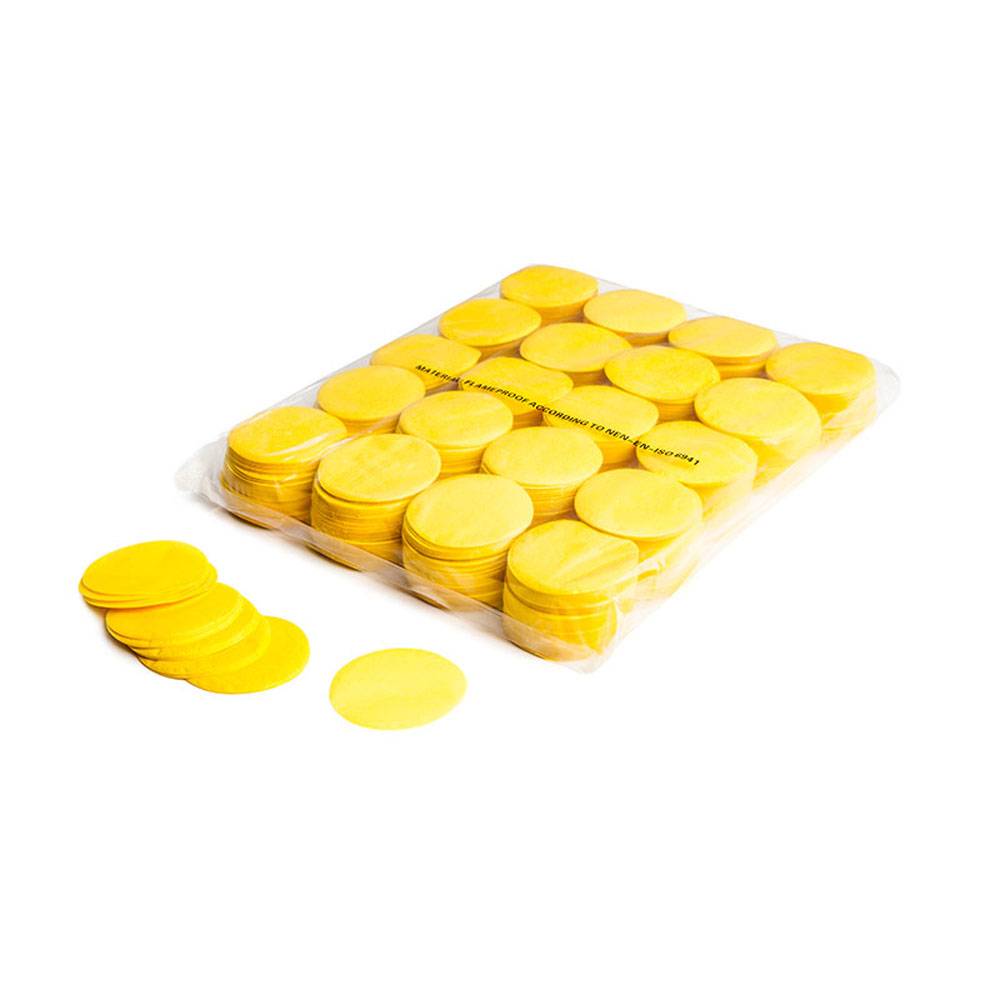 MagicFX Slowfall confetti rondjes 55mm geel