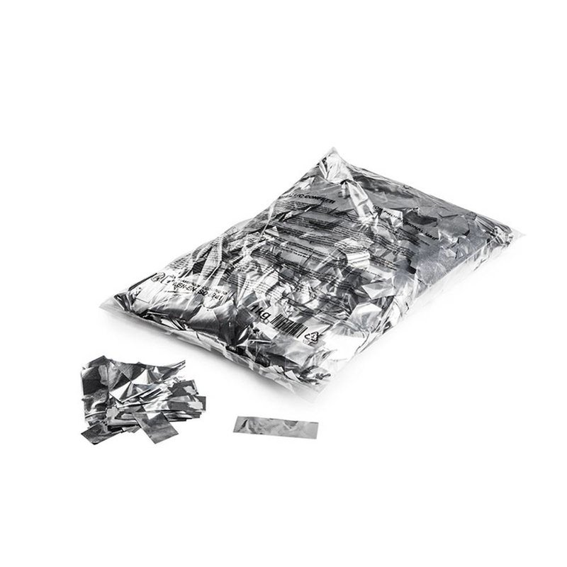 Metallic confetti 55x17mm zilver metallic