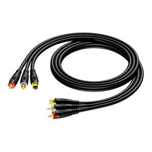 Procab CAV130/3 SVHS en RCA videokabel 3m