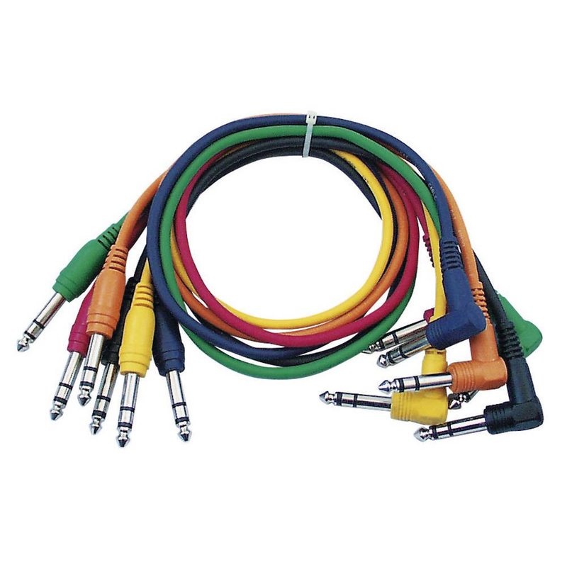 DAP FL15 set van 6 patchkabels stereo recht-haaks 90cm FL15 set van 6 patchkabels stereo recht-haaks 90cm
