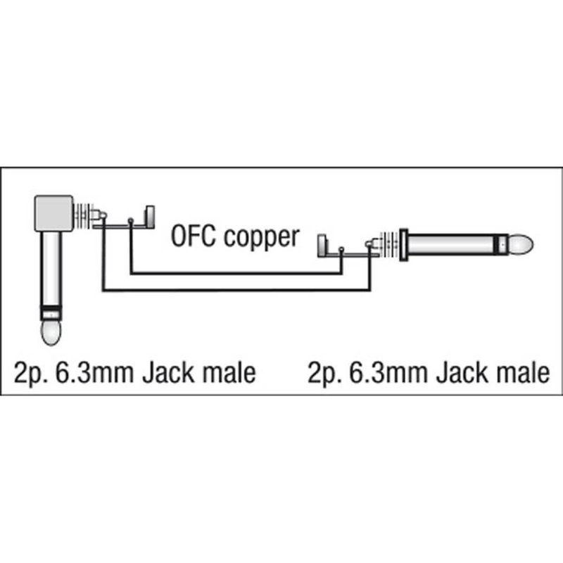 DAP FL29 Ongebalanceerde Jack-Jack instrumentkabel 3m FL29 Ongebalanceerde Jack-Jack instrumentkabel 3m