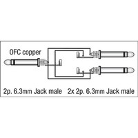 DAP FL32 verloopkabel 1x Jack naar 2x Jack 150cm FL32 verloopkabel 1x Jack naar 2x Jack 150cm