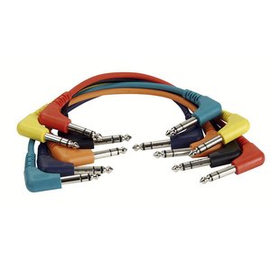 DAP FL42 set van 6 patchkabels stereo haaks-haaks 30cm