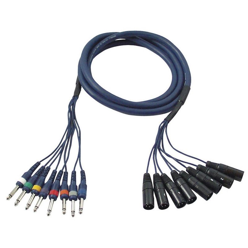 FL62 Multikabel 8x XLR male naar 8x Mono jack 3m