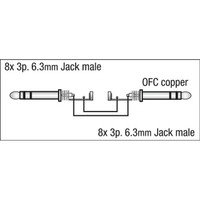 DAP FL66 Multikabel 8x Stereo jack naar 8x Stereo jack 6m FL66 Multikabel 8x Stereo jack naar 8x Stereo jack 6m