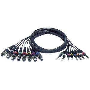 DAP FL67 Multikabel 8x XLR female naar 8x Stereo jack 3m