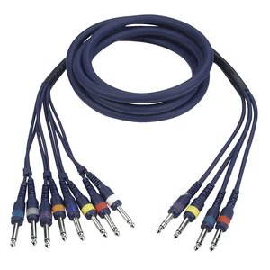 DAP FL69 Multikabel 8x Mono jack naar 4x Stereo jack 3m