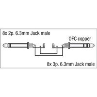 DAP FL69 Multikabel 8x Mono jack naar 4x Stereo jack 6m FL69 Multikabel 8x Mono jack naar 4x Stereo jack 6m
