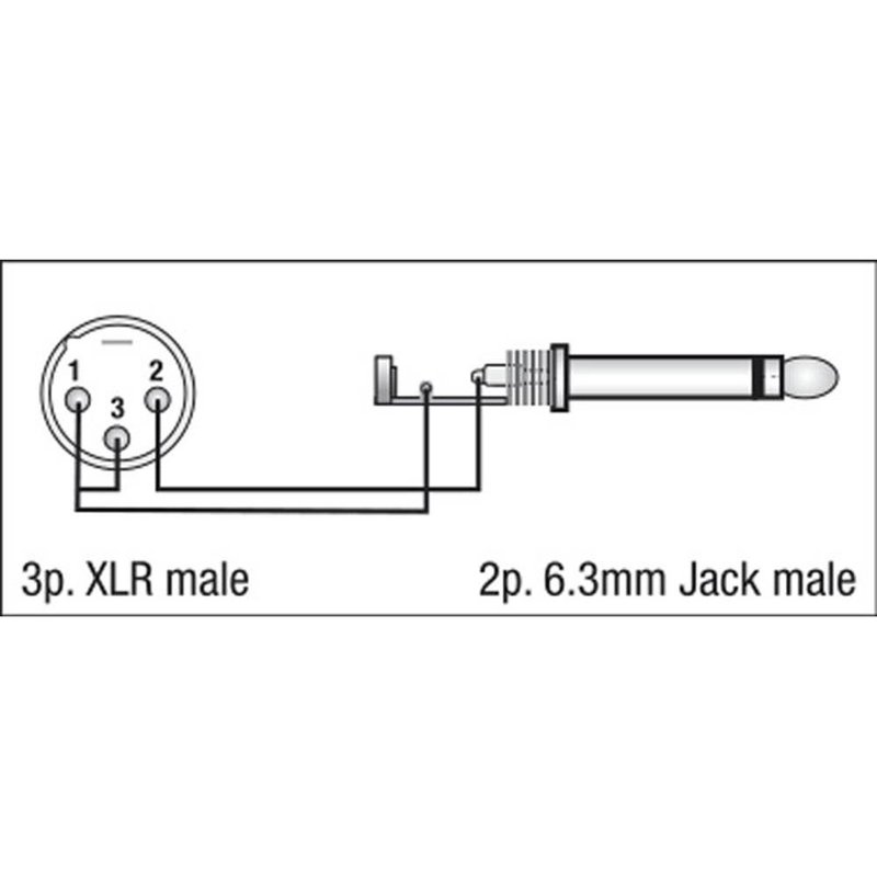 DAP FLA27 XLR male naar Mono jack male adapter FLA27 XLR male naar Mono jack male adapter