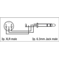 DAP FLA28 XLR male naar Stereo jack male adapter FLA28 XLR male naar Stereo jack male adapter