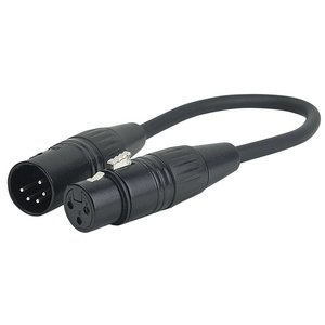 DAP FLA36 5P XLR male naar 3P XLR female DMX verloop 25cm