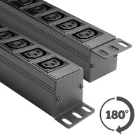 87471 IEC 19 inch 10-weg stroomverdeler met kabels