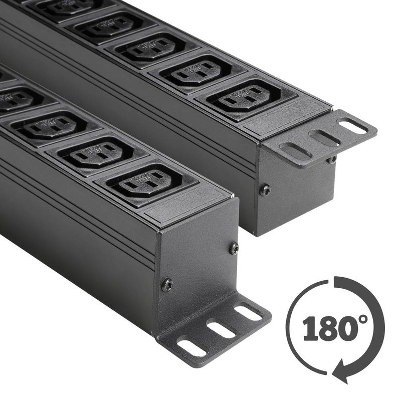 87471 IEC 19 inch 10-weg stroomverdeler met kabels