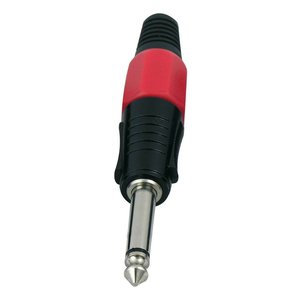 DAP 6,3mm Jackplug mono zwart met rood eindkapje