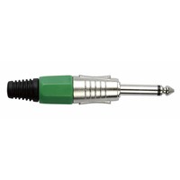 DAP 6,3mm Jackplug mono zilver met groen eindkapje 6,3mm Jackplug mono zilver met groen eindkapje