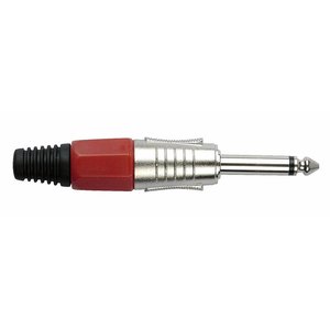 DAP 6,3mm Jackplug mono zilver met rood eindkapje