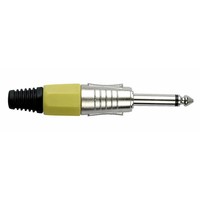 DAP 6,3mm Jackplug mono zilver met geel eindkapje 6,3mm Jackplug mono zilver met geel eindkapje
