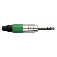 DAP 6,3mm Jackplug stereo zilver met groen eindkapje 6,3mm Jackplug stereo zilver met groen eindkapje