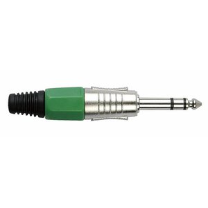 DAP 6,3mm Jackplug stereo zilver met groen eindkapje