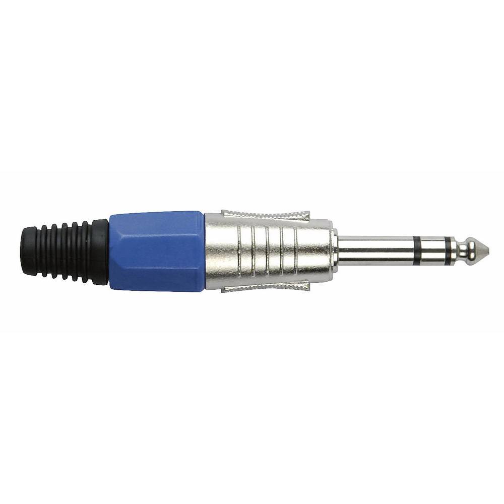 DAP 6,3mm Jackplug stereo zilver met blauw eindkapje