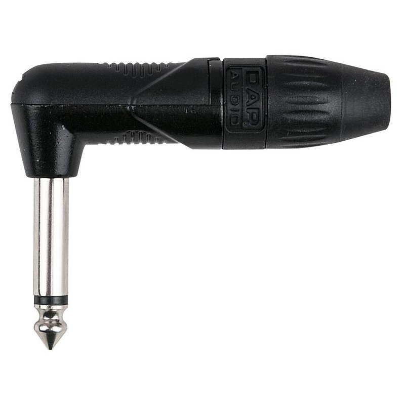 6.3mm Jackplug X-Type Mono zwart haaks