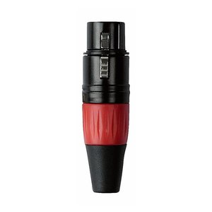 DAP XLR plug 3p female zwart met rode tule