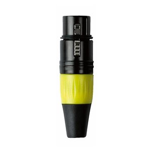 DAP XLR plug 3p female zwart met gele tule