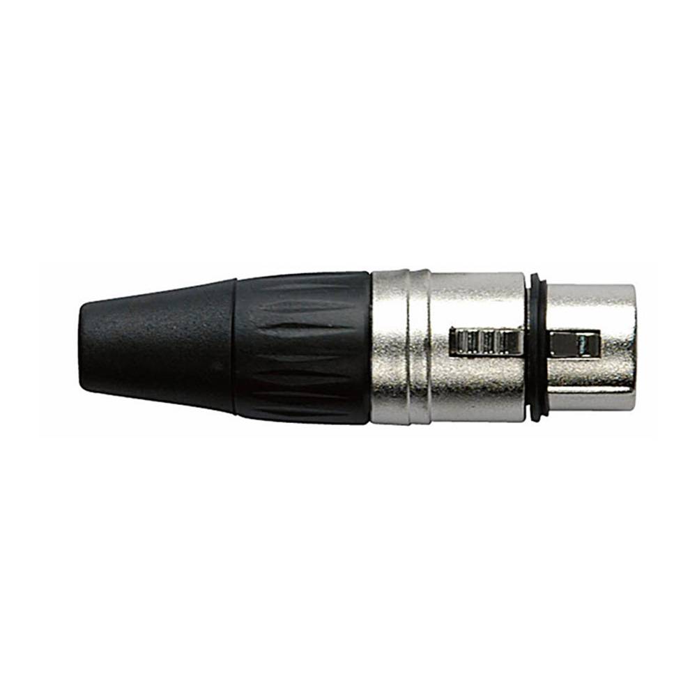 DAP XLR plug 3p female zilver met zwarte tule afbeelding