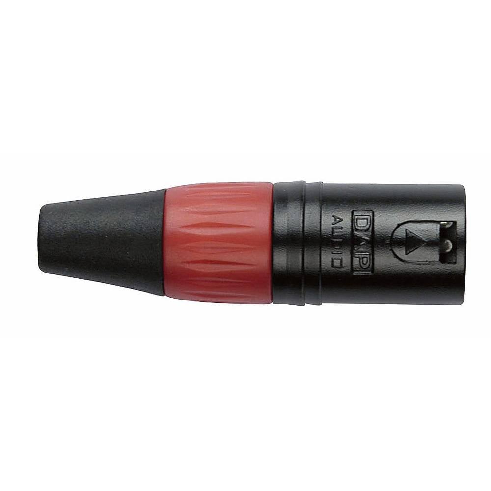 DAP XLR plug 3p male zwart met rode tule