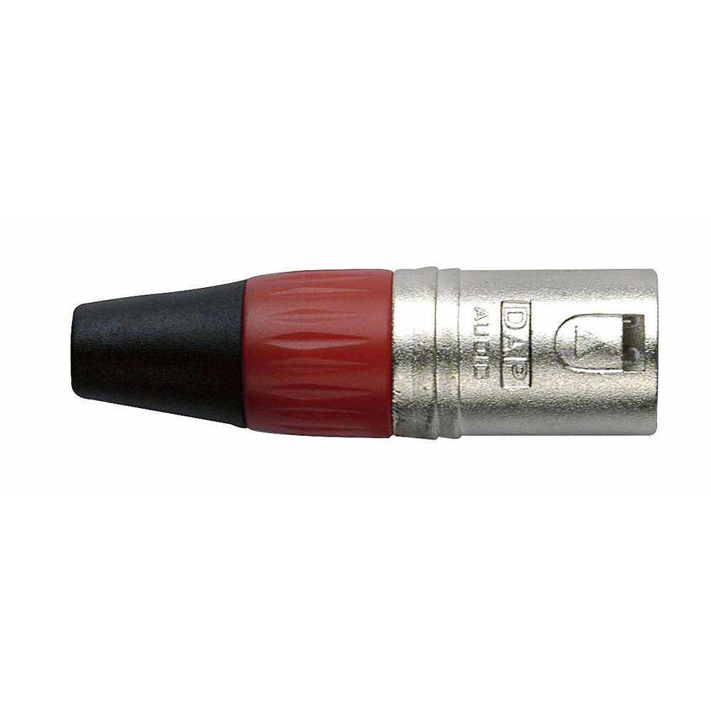 DAP XLR plug 3p male zilver met rode tule afbeelding