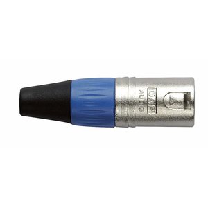 DAP XLR plug 3p male zilver met blauwe tule