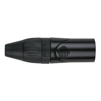 XLR plug X-type 3p male zwart met kleurring