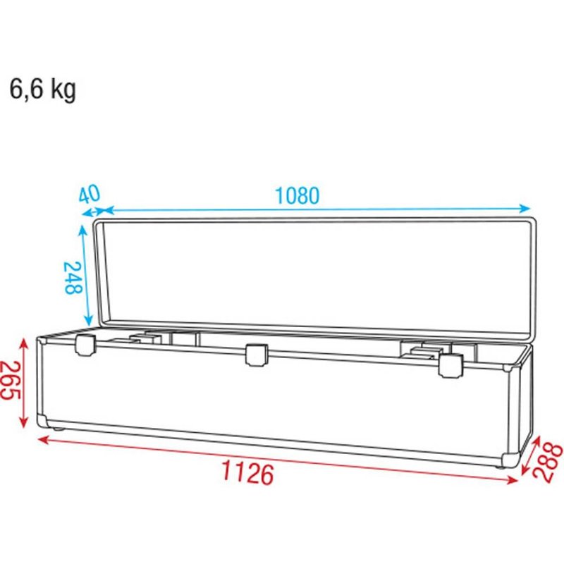 LCA-BAR2 Flightcase voor 4x LED Bar Value Line
