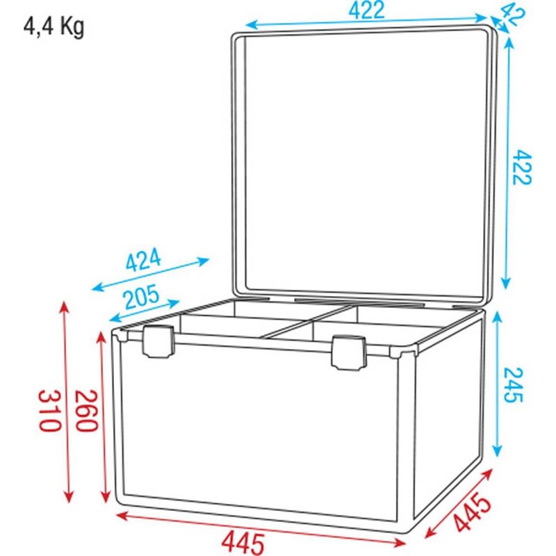 LCA-PAR5 flightcase voor 4 x LED par 56