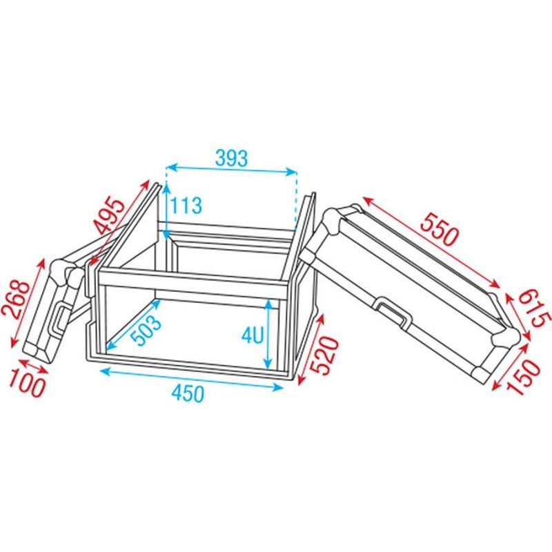 RCA-DD4TOP Slant flightcase 4+10 HE