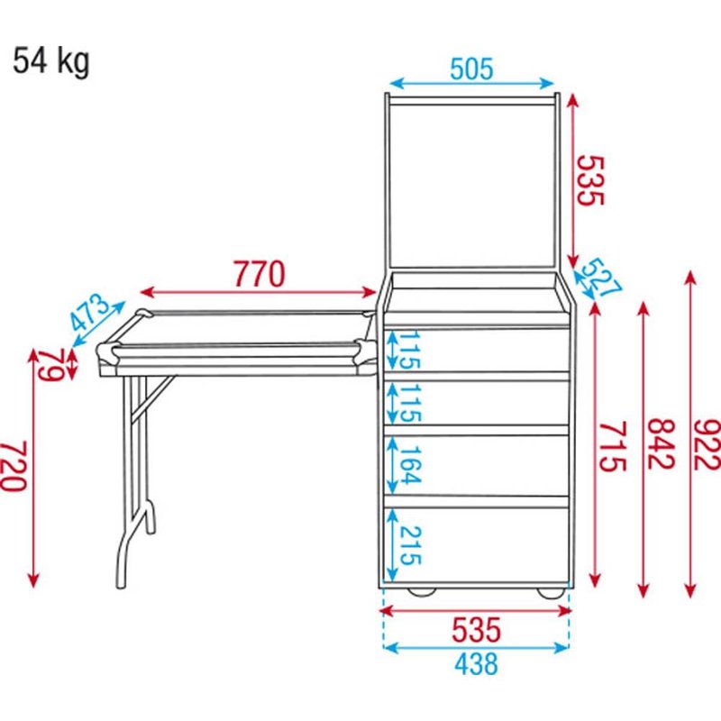UCA-DRA1 Roadie case 12 HE laden flightcase
